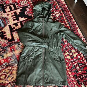Michael kors olive raincoat
